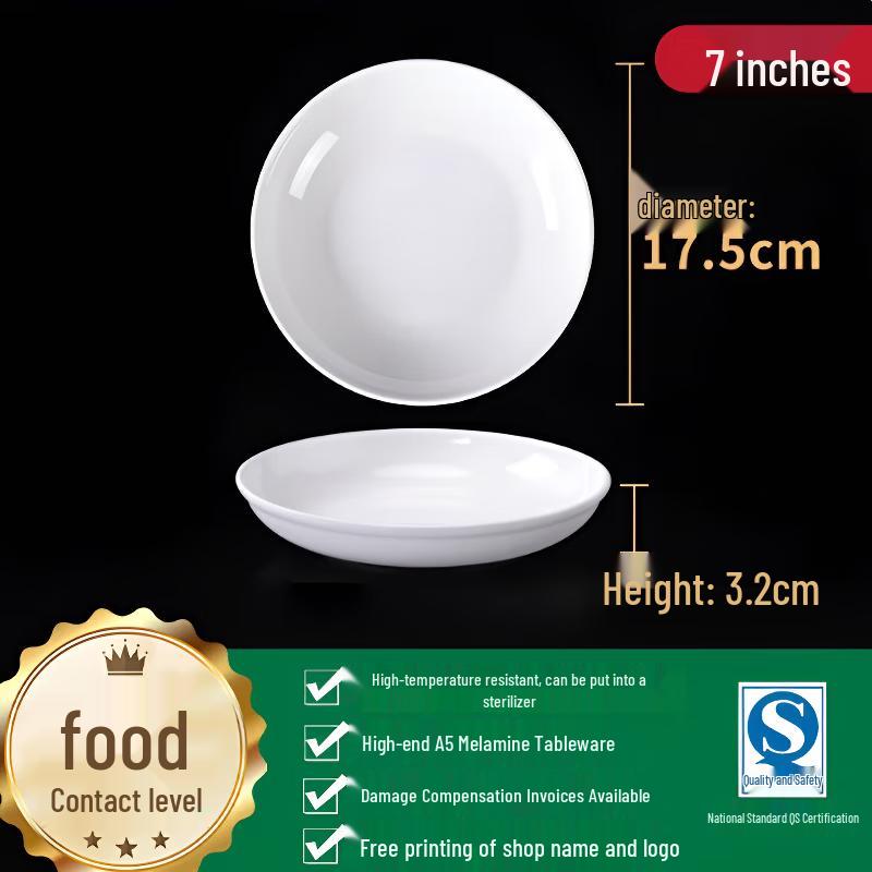 A5 Food-Grade Melamine Round Dinner Plates