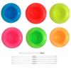 Spinning Plates Set of 6 JUGGLE 4 FUN [Spinkle] (with Stick) [Red, Blue, Yellow, Pink, Green, Orange]