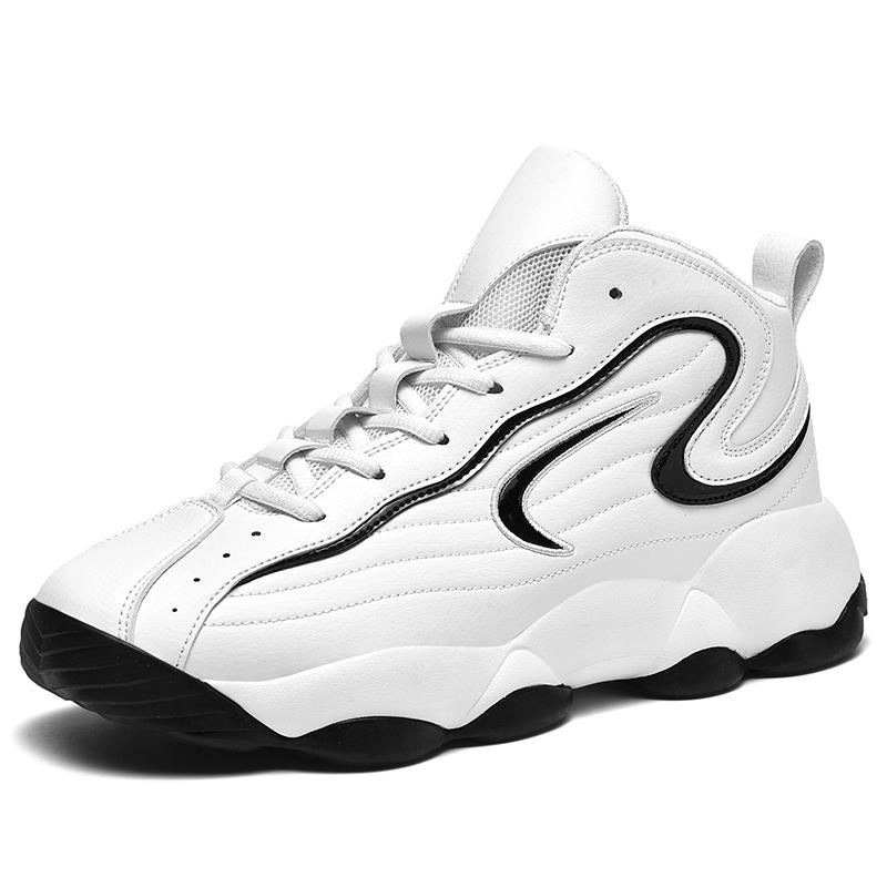 Новые мужские спортивные туфли с высоким верхом спортивная обувь для активного отдыха молодежная нескользящая износостойкая повседневная обувь 39 белый 3446₽