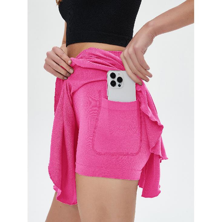 Tennis Skirt, Yoga Badminton Pleated Skirt, Fitness Sports Short Skirt, Running Anti Light Yoga Short Skirt For Women