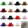 Vintage British Style Wool Felt Fedora Hat For Women With Wide Brim And Breathable Design