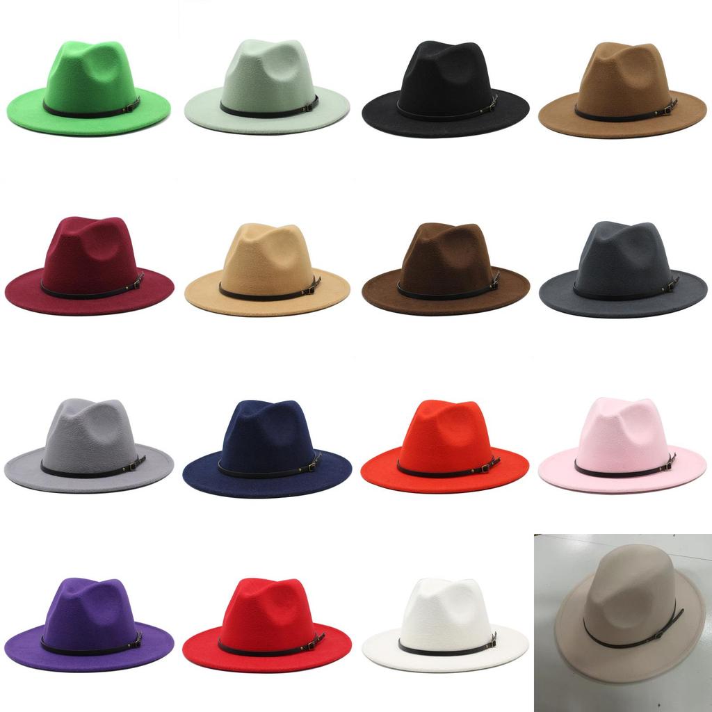 Vintage British Style Wool Felt Fedora Hat For Women With Wide Brim And Breathable Design