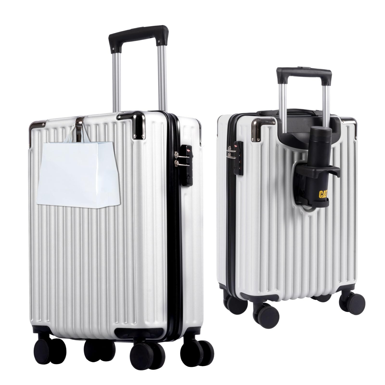

S Carry Carry Hidden hook 360 degree Equipped with TSA Zipper School Overseas Domestic Business sc504 S [Sign Kingdom] Suitcase, Carry-on, size, 38L, білий