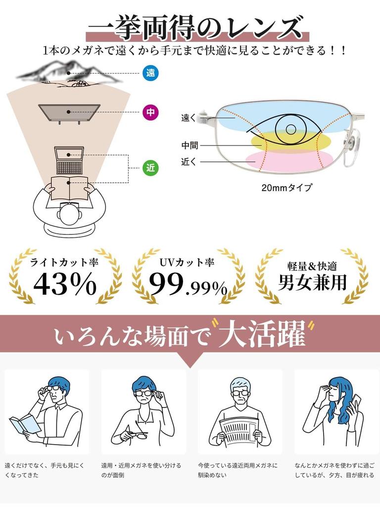 [CEETOL] Progressive Multifocal Reading Glasses, Ultra-lightweight, Blue Light Blocking, Stylish Reading Glasses, Bifocal Glasses, UV Protection, Comp