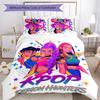 KPOP Hunter 3pcs Bedding Set Duvet Cover Closure Includes 1 Duvet Cover & 2 Pillowcases for All Seasons Bedroom Home Dorm Decor