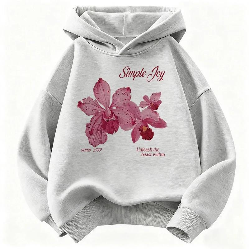 Bluză cu Glugă Design Floral Copii Sweatshirt Copii Hanorac Drăguț pentru Băieți Fete Primăvară Hanorace Casual