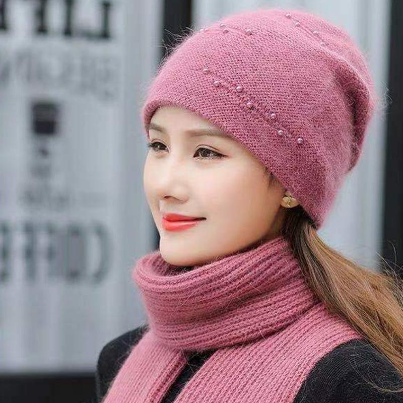 

Женский осенне-зимний берет из кроличьей шерсти, женский утолщенный теплый и холодный защитный головной убор с наушниками One size розовый