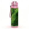 1PC Green Snake Reptile Head Portrait Print 750ml Color Plastic Sports Water Bottle Leakproof Flip Straw Lid Suitable for Sports Office Home Use