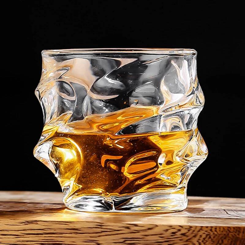 Heavy Drinkware Wave Shaped Wine Glass Transparent Crystal Whiskey Glass Party Bar Foreign Wine Brandy Vodka Cocktail Beer Cups