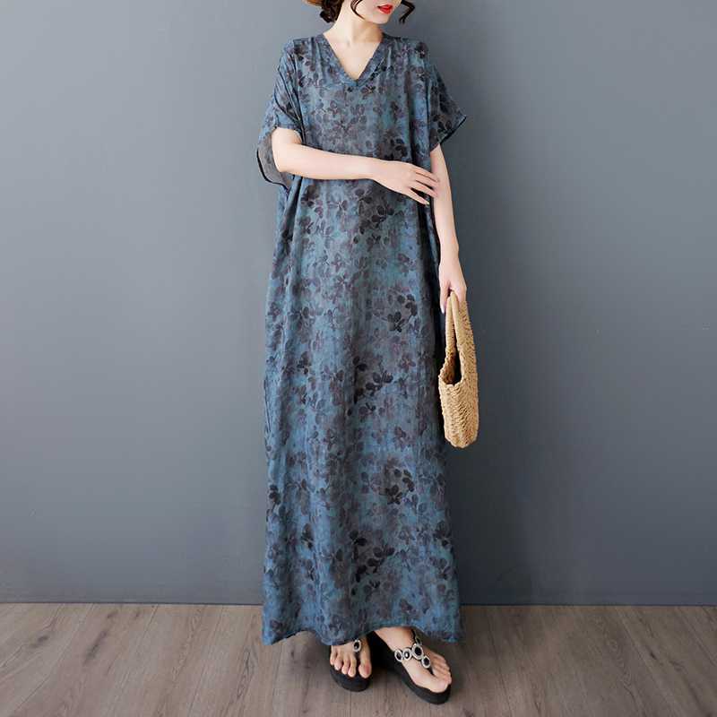 

Цвета женской одежды, Художественная Ретро Отпуск Длинная юбка, Очень длинный халат One size