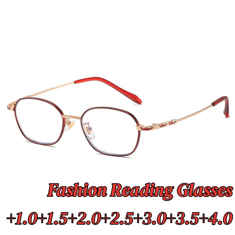 Luxury Designer Metal Frame Reading Glasses Women Men Anti Blue Light Presbyopia Glasses Ultra-light Elegant Far Sight Eyewear
