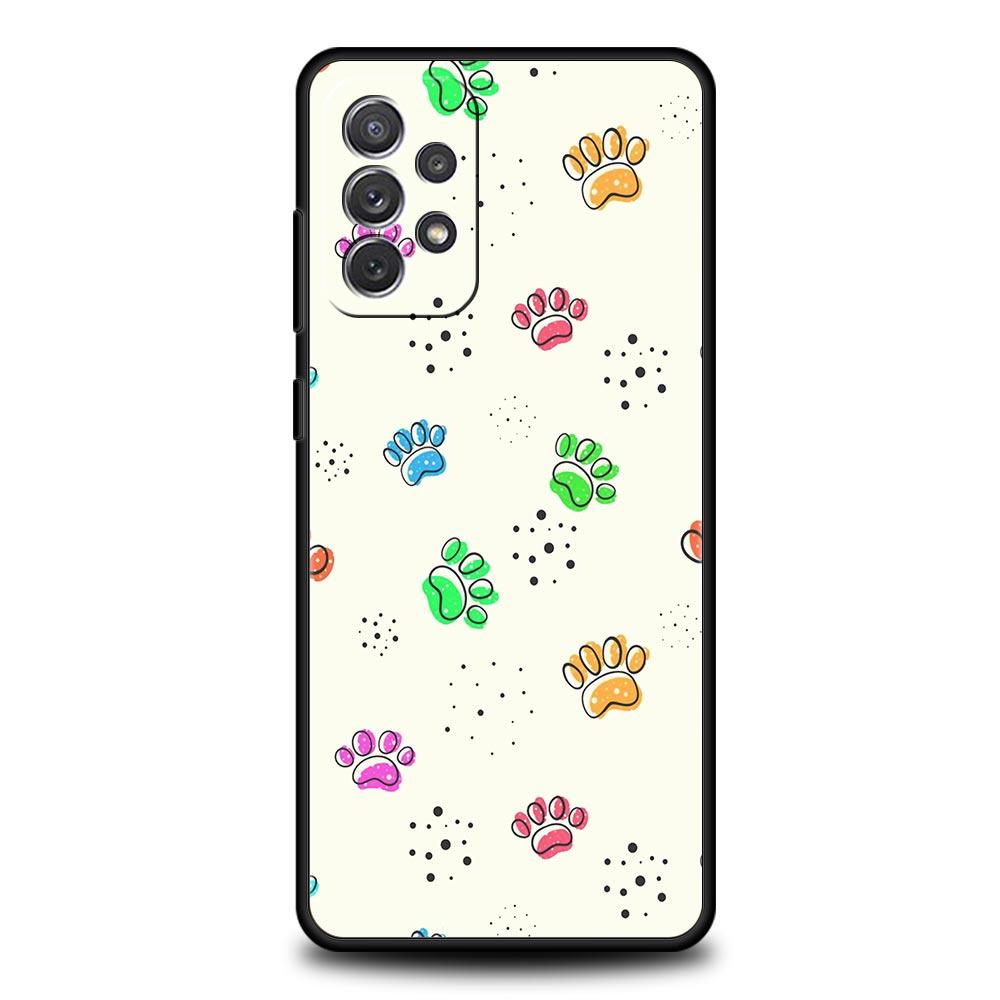 

Милый чехол для телефона с изображением кошки, собаки, лапы, любви для Samsung A51 A71 A21S A12 A11 A15 A25 A31 A41 A52 A32 A23 A33 A53 A73 A03S A05S A13 5G Samsung A71