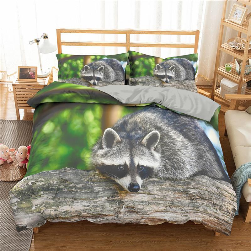Home Bedding Set Animal Theme Bear Print Quilt Cover and Pillow Case 2/3 Pieces EU/US/AU/UK Single Bed Double Bed Home Decoration