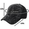 Adjustable Rhinestone Baseball Cap, Bling Sparkling Glitter Sun Hat for Women, Casual Outdoor Party Cap