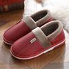 Winter Home Slippers for Men Memory Foam Massage House Slippers with Fur PU Leather Waterproof Indoor Male Slipper Plus Size 51