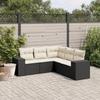 Vidaxl 5-Cz. Set da Salotto per Giardino, Cuscini, Rattan Nero PE