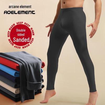 Pantaloni da uomo in caldo cotone e lana con fodera in velluto - Ideali per autunno e inverno