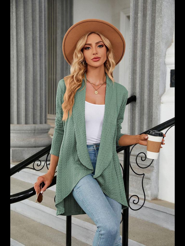 Suéter cárdigan de punto de color liso para mujer otoño/invierno 2023