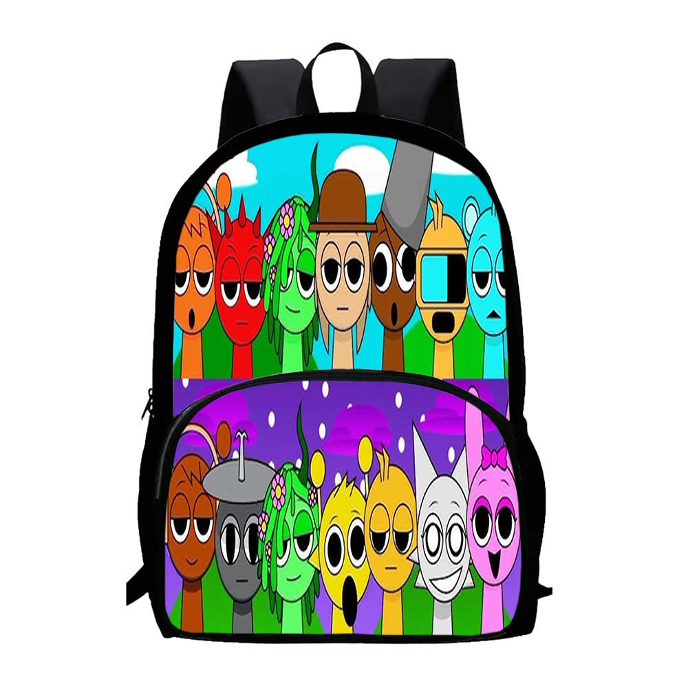 Backpack Sprunki 3d Game Design Large Capacity Oxford Kids School Gifts Bag