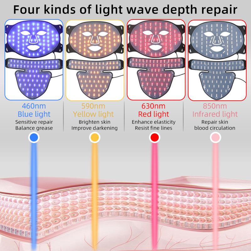 Seven-Color LED Beauty Face & Neck Photonic Mask for Skin Rejuvenation