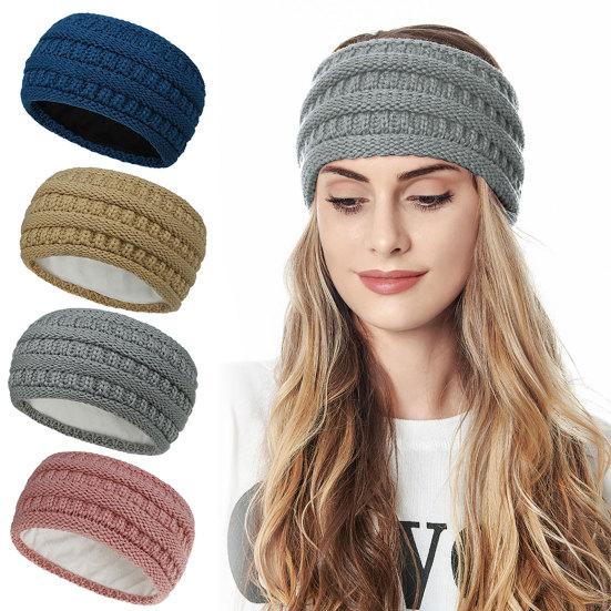 Warm Women Wide-Brimmed Elastic Knitted Headband Hairband Headwear Hair Hoop