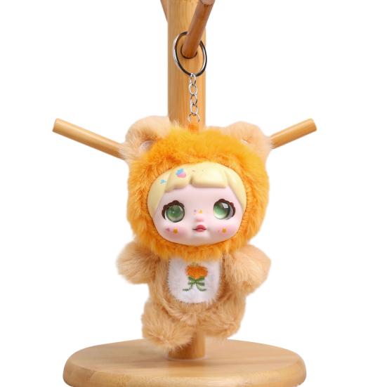 Vinil Bebek Peluş Anahtarlık Meyve Temalı Dolgulu Hayvan Kapüşonlu 14cm Sevimli Sırt Çantası Charmı ve Koleksiyonluk Oyuncak