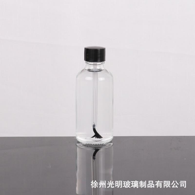 10Pcs 5-100ml Glass Nail Polish Bottle with Brush, Refillable Essential Oil Container, Empty Cosmetic Sample Pot