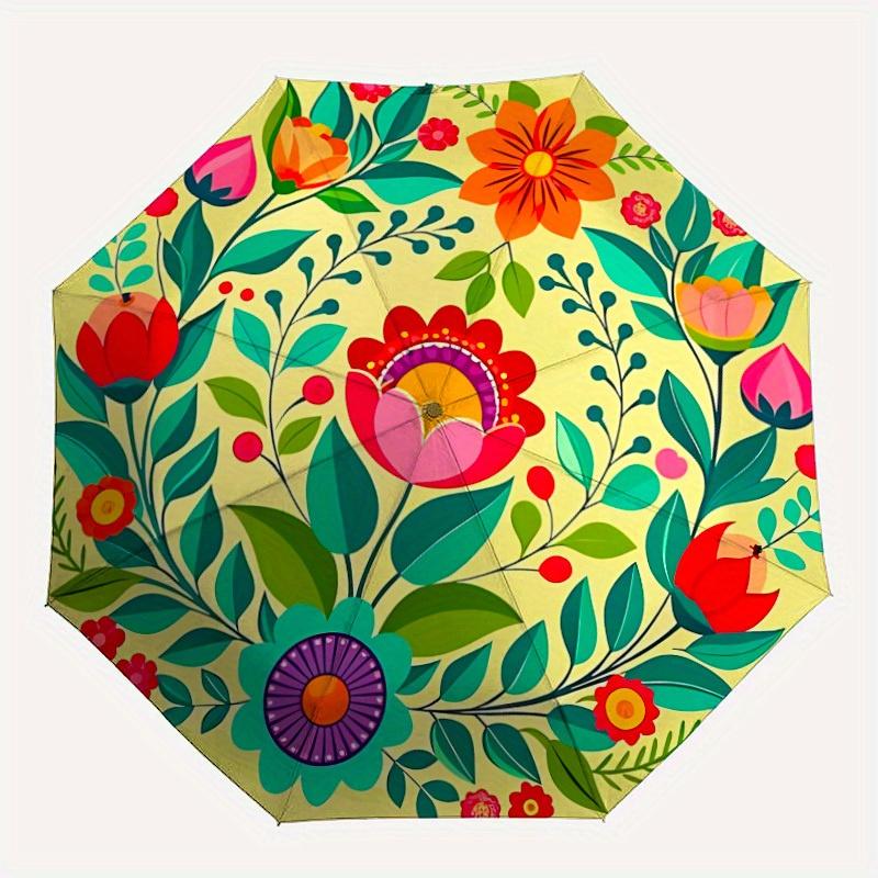 

1pc Floral Mandala Automatic Open/Close Umbrella, Portable Folding umbrella for Everyday Use yy250826070