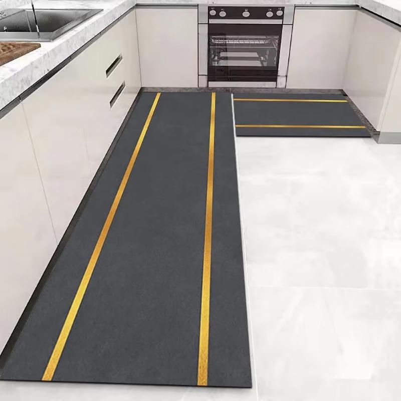 Kitchen Pvc Mat Leather Waterproof Carpet Non-slip Floor Mats Oil-proof Home Decoration Long Area Rug Alfombra De Cocina