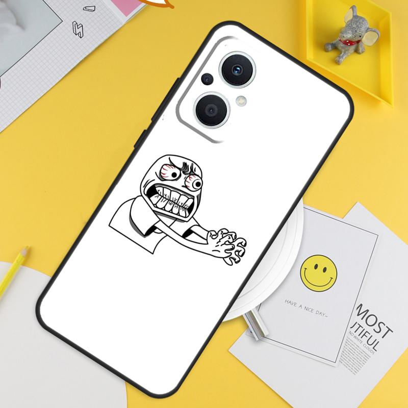 Troll Face Meme For OPPO Reno 4 5 6 7 8 Lite 10 Pro Reno 8T 4Z 5Z OPPO Find X3 Lite X2 Neo X6 X5 Pro Case