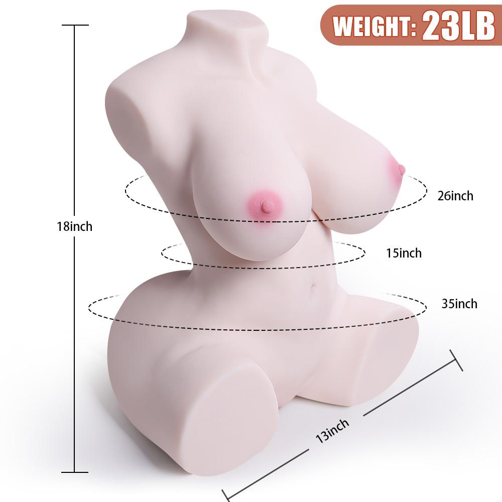10.44kg 3D Silicone Sex Doll TPE Sexy Cleavage Vagina Love Anal Love Adult Sex Toys for Men Liquid Silicone Filled In The Chest Feel Softer