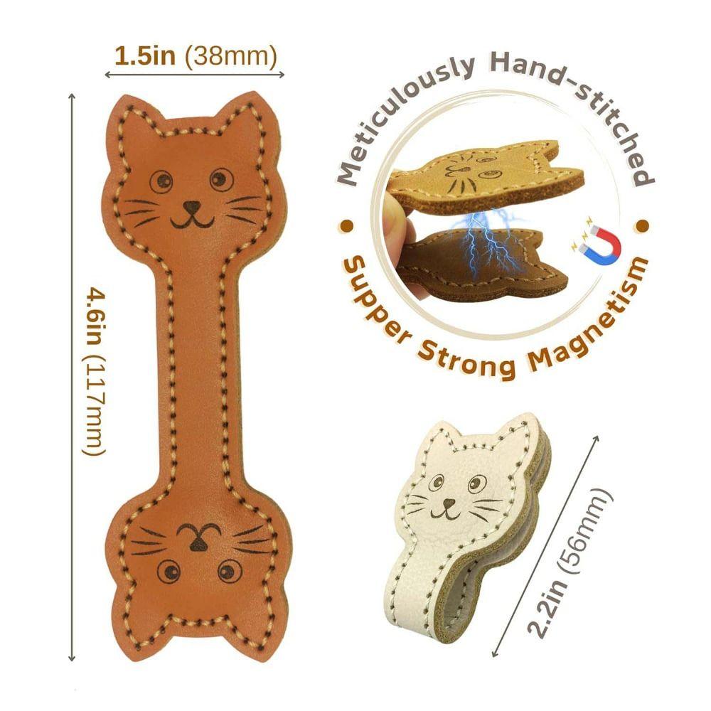 3PCS Cartoon Magnetic Bookmark Magnet Buckle Page Divider Cute Cat Face Bookmark Gift