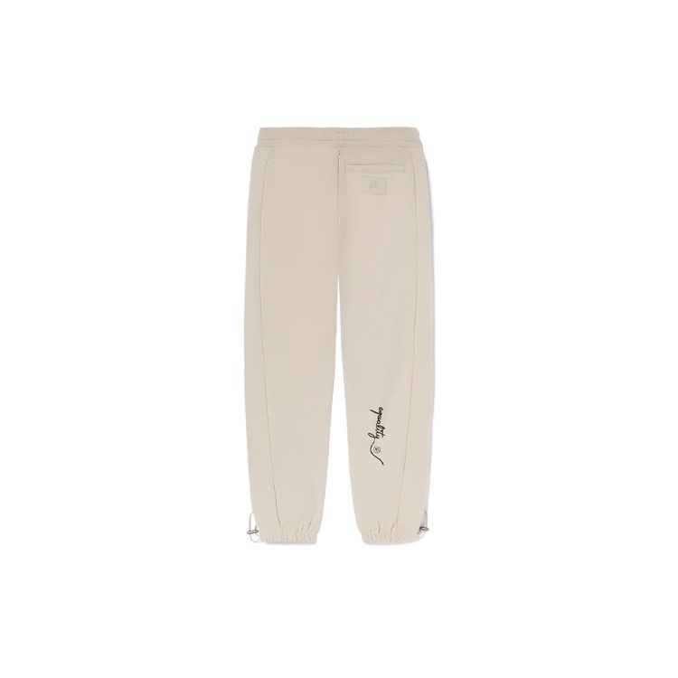 Li Ning X Artist Dft Pantalones Deportivos Cálidos de Punto con Forro Polar para Hombre Beige AKLRE61-2