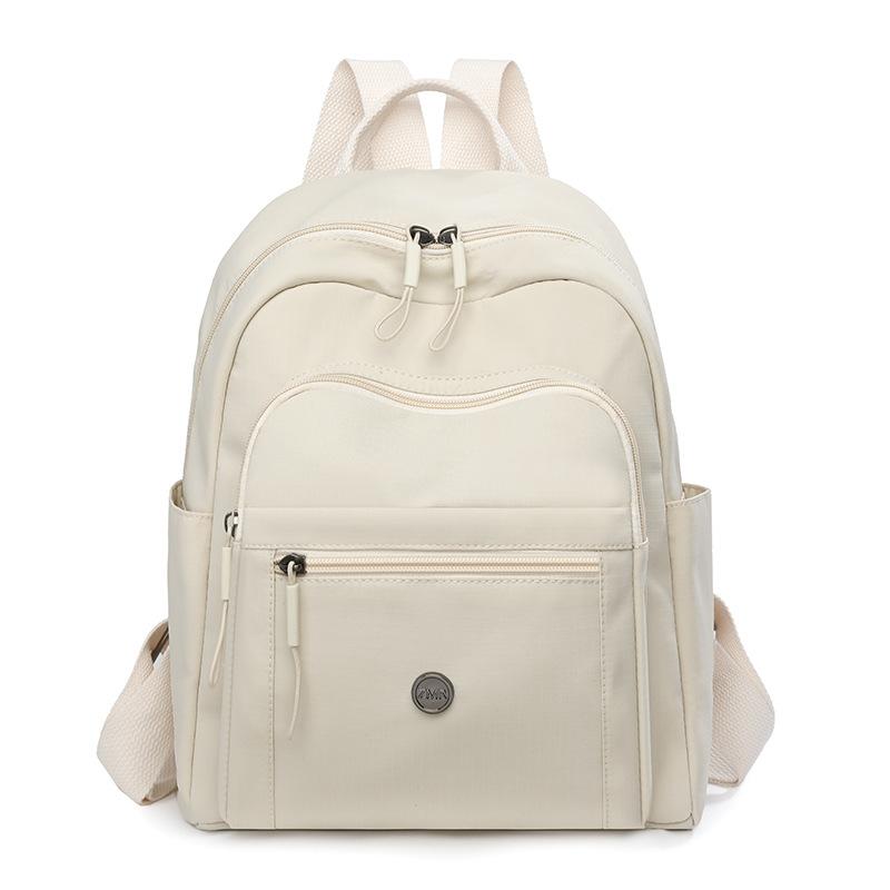 

Женский легкий рюкзак Сумка для матери среднего возраста Рюкзак большой вместимости Студенческий школьный рюкзак бежевый