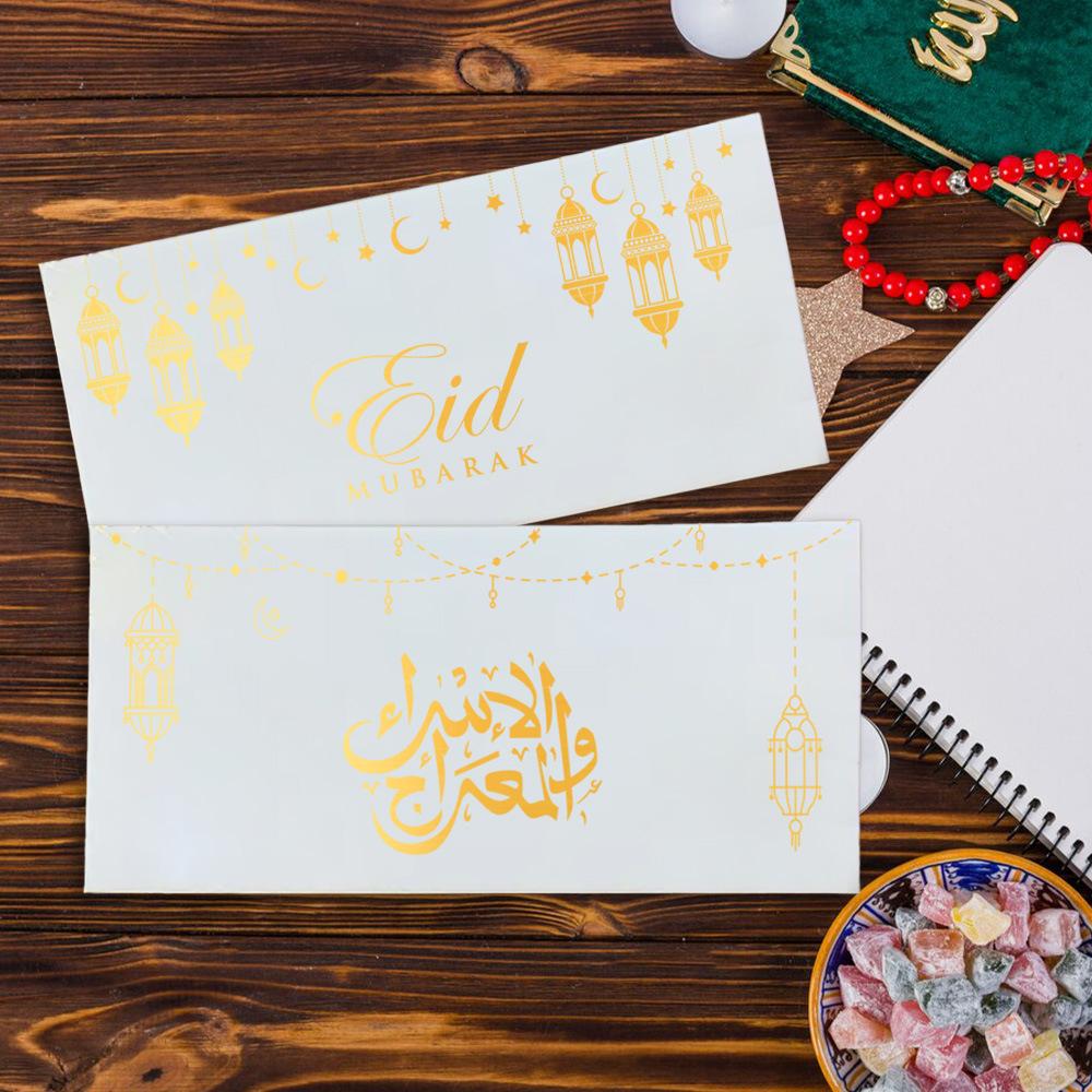 6/8 Stück Eid Mubarak Umschläge, Geldgeschenkkartenbeutel 2026, islamische muslimische Partyartikel, Ramadan-Dekoration, Eid Al-Fitr Einladung