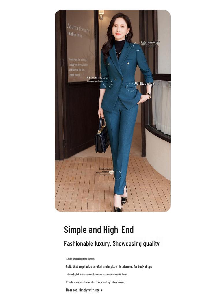 Women's High-End Professional Suit Set - 2025 Autumn/Winter Formal Wear - New Arrival with Jewelry Accents