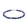Bracelet - LUXENTER - Silbi - Natural Lapis Lazuli - Silver Rhodium Finish - Length 19 Cm