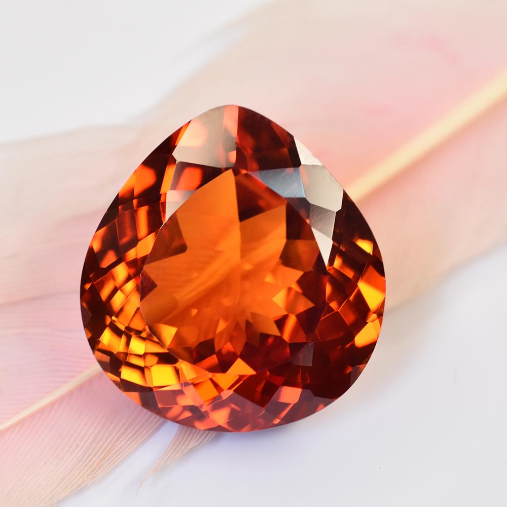 13.20 Ct NATURAL Pear Cut CERTIFIED Orange Sapphire Flawless Loose GEMSTONE