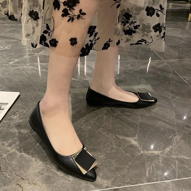 Women's Flat Shoes Yellow Moccasins Pointed Toe Slip-on Ladies Footwear High Quality Fashion Elegant Dress Fashionable Chic Non