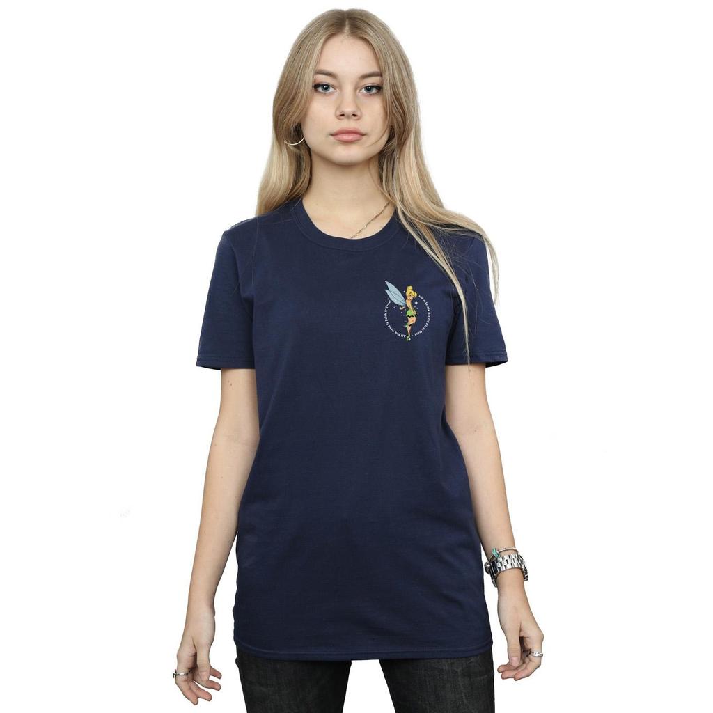 Disney Womens/Ladies Peter Pan Tinker Bell Cotton Boyfriend T-Shirt