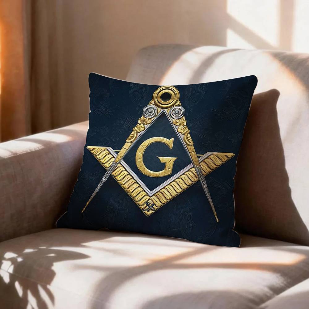 COOL FFreemasonry Symbol Pillow Case Pattern Printed Pillowcase For Living Room Sofa Cushion Cover