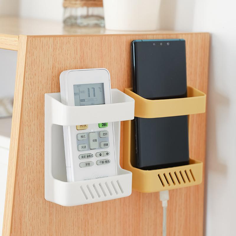 Remote Control Storage Box Free Punching Table Side Wall Hanging Wall Air Conditioning Remote Control Board Bed Head Mobile Phone Storage Storage Rack