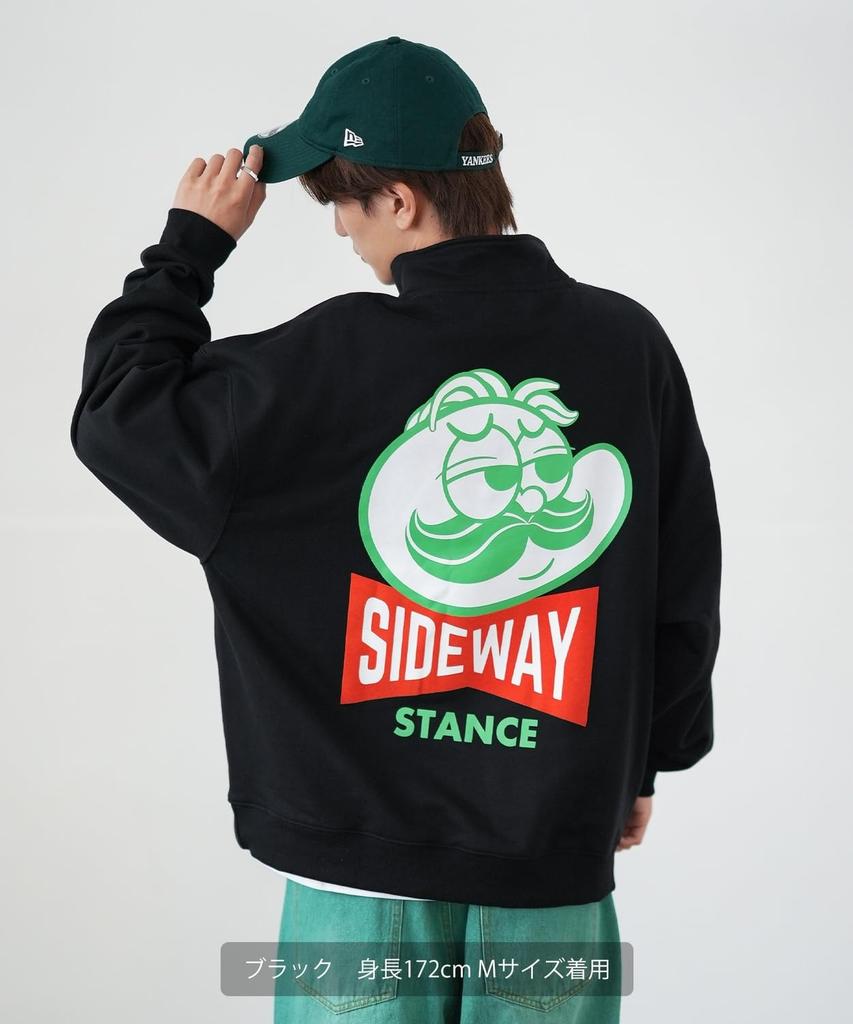 [IMPROVES] [SIDEWAYSTANCE] Snack Logo Fleece Half-Zip Sweatshirt