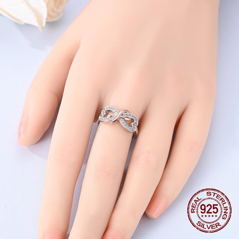 Original 925 Sterling Silver  Infinite Love Rings for Women Girls Jewelry Birthday Anniversary Gifts
