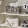 Electroplated Ceramic Tissue Box Creative Napkin Tissue Holder Nordic Home Decoration Art Living Room Tissue Storage Box