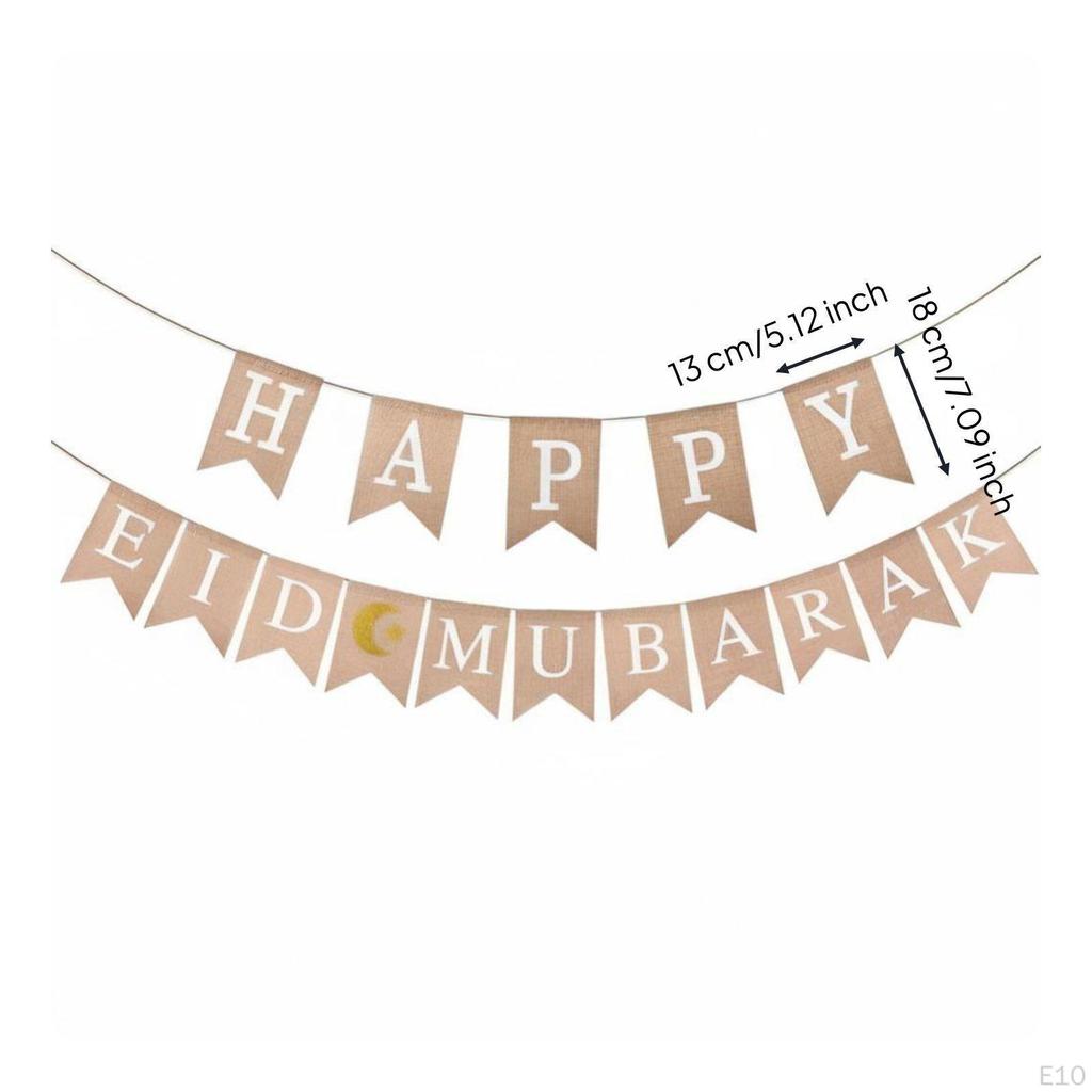 Celestial Moon Burlap Pennant Banner, Party Hanging Flag, Event Decor