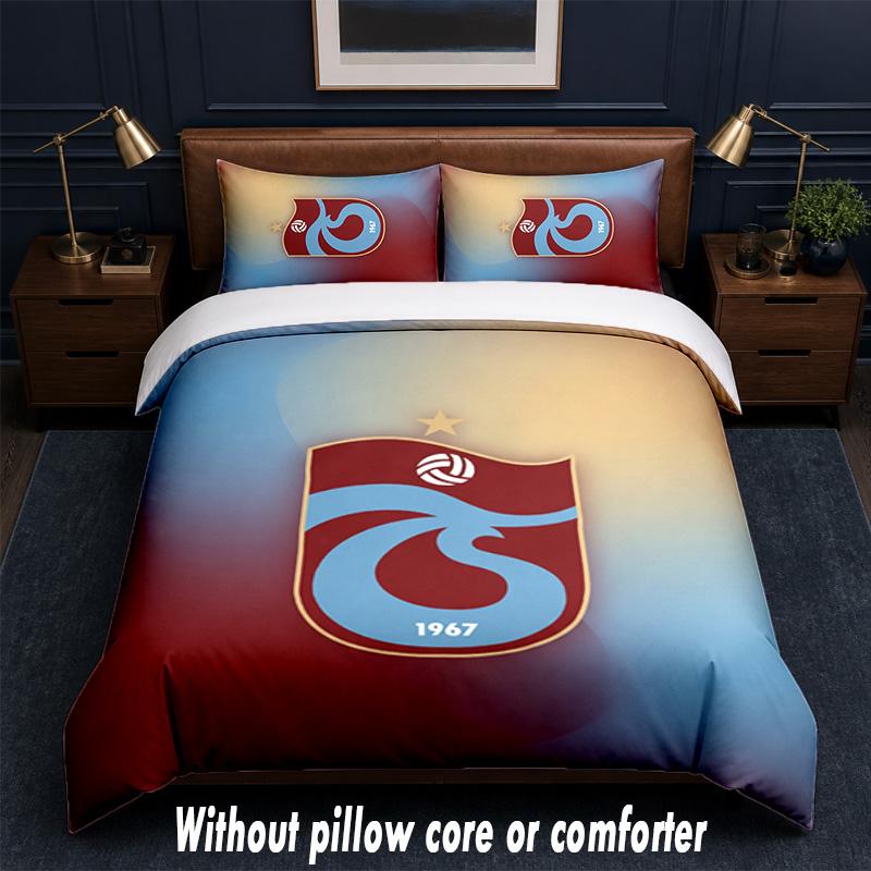 Trabzonspor FC Design Bett Bettwäsche Set 1 Bettbezug + 2 Kissenbezüge Weich Atmungsaktiv Haushalt Bettwäsche