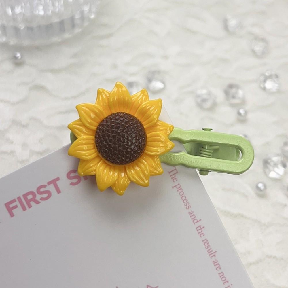 

Fashion Sunflower Flower Hair Clips Sweet Headdress Hairpins Bangs Clip for Women Girls зелёный