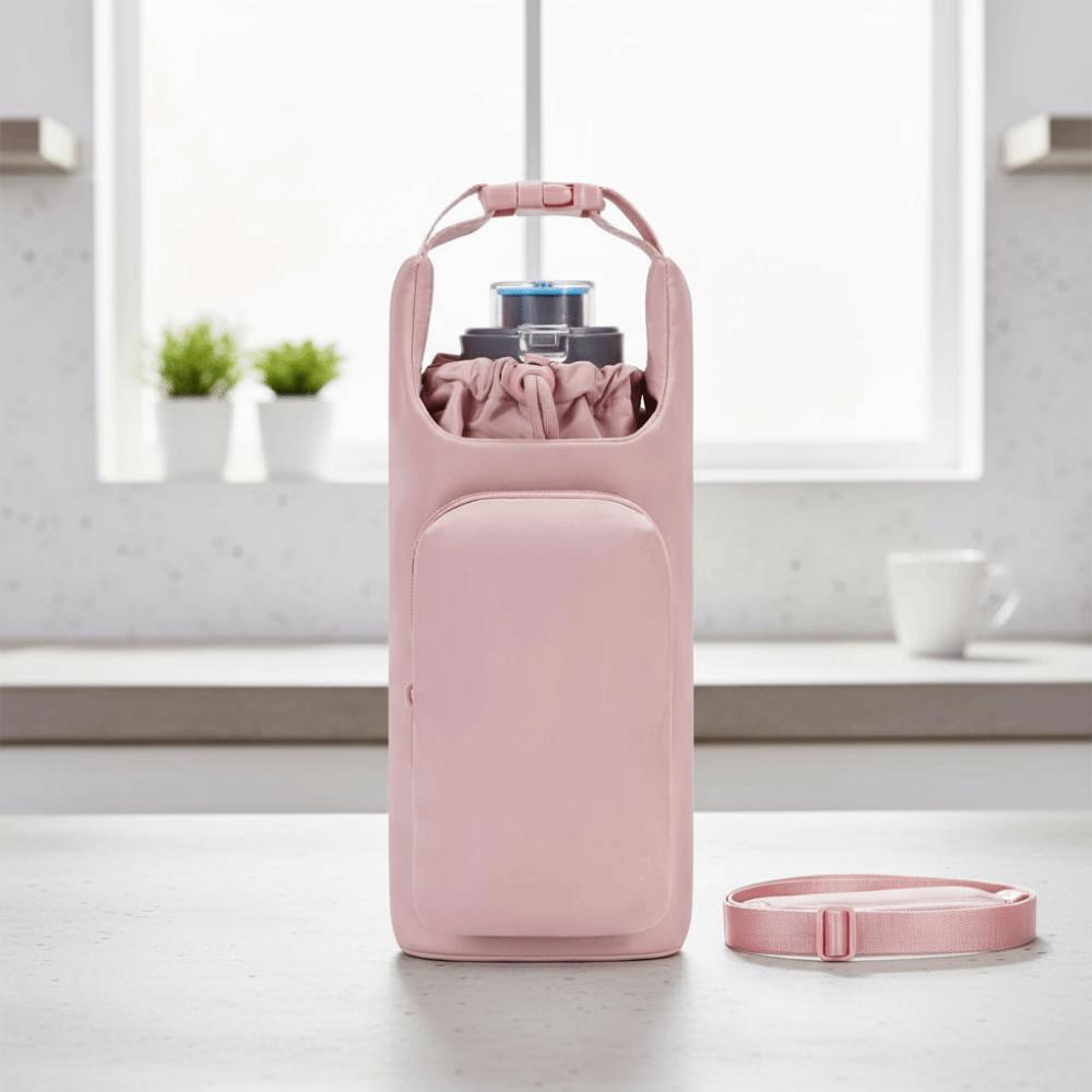 Adjustable Shoulder Strap Insulated Crossbody Sling Portable Water Bottle Bag  Walking Picnic