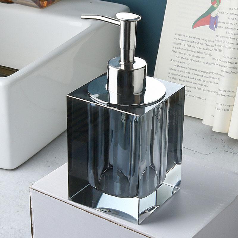 Glass Lotion Bottle Clear Crystal Bathroom Set Wash Supplies Toothbrush Holder Cup Soap Box Shampoo Bottle Soap Dispenser Set